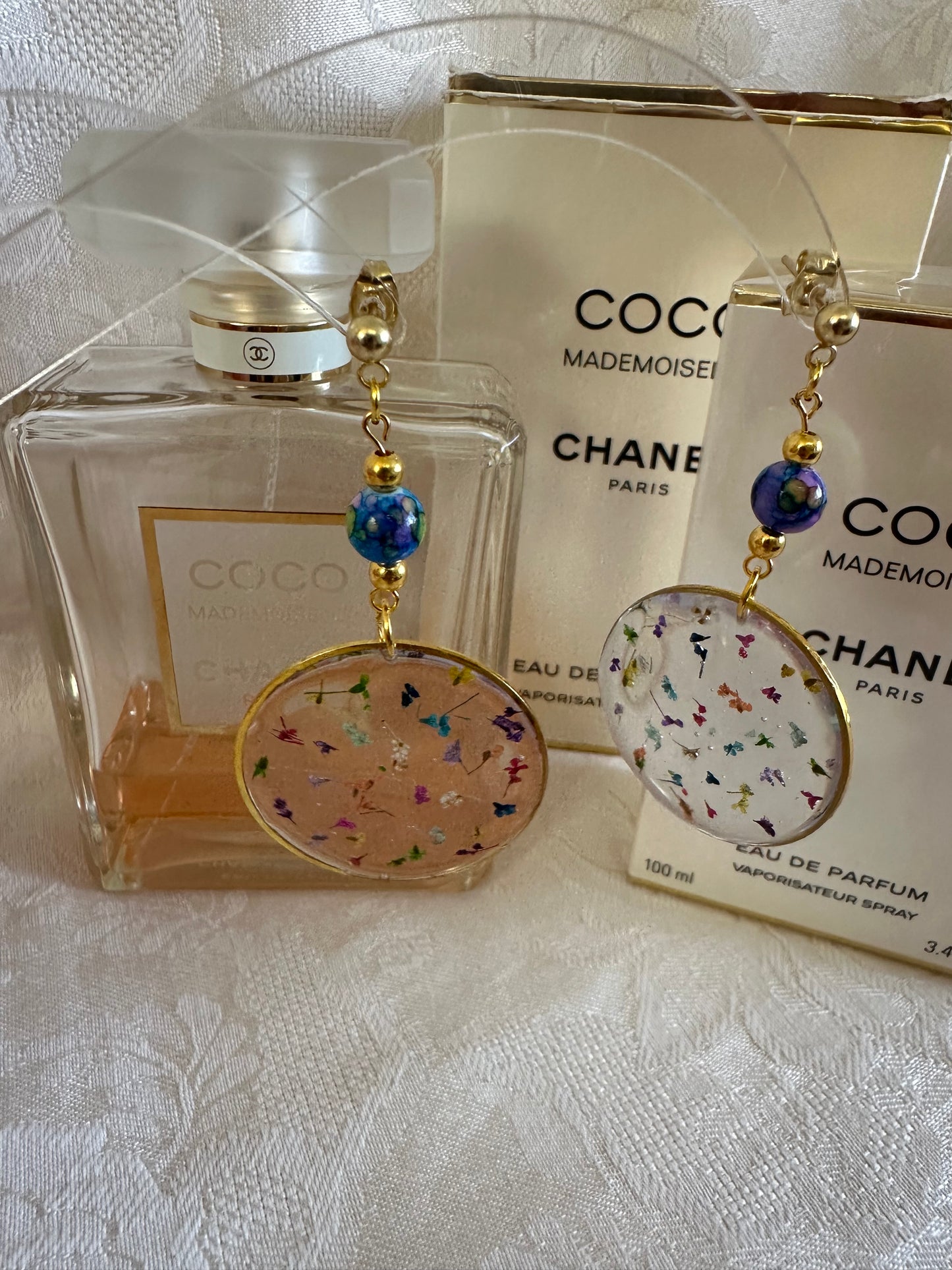 Colourful floral earrings