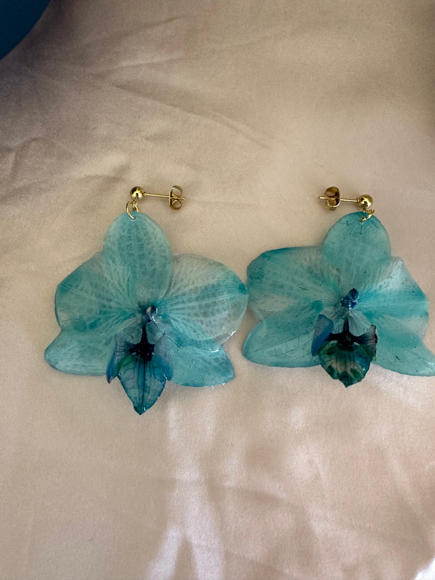 Blue orchid earrings