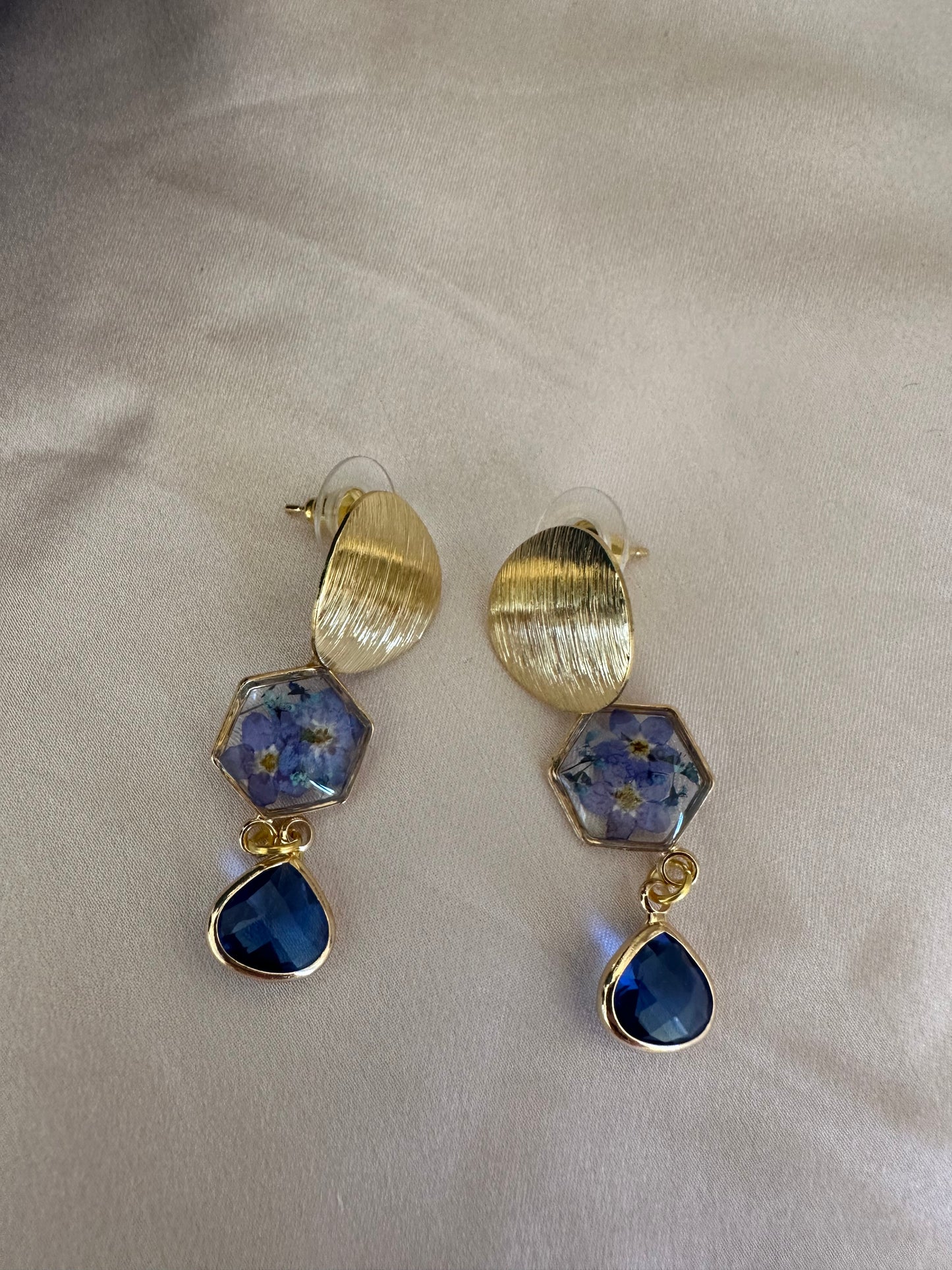 Blue forget me not earrings