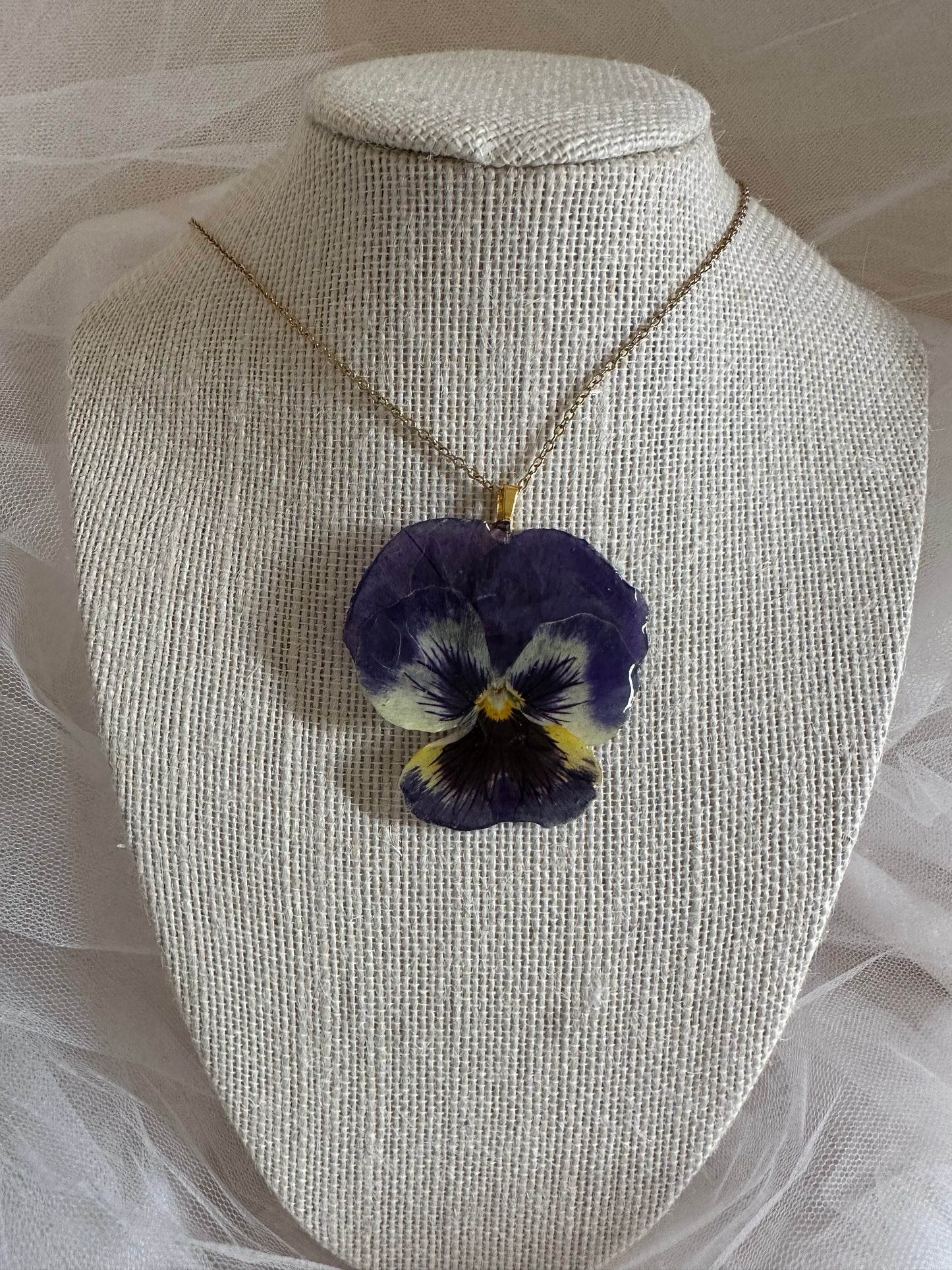 Purple Pansy necklace