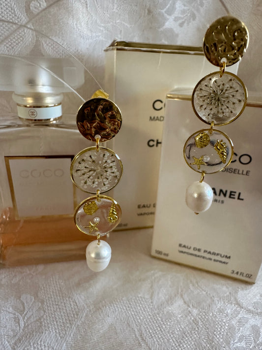 Beach inspired floral earrings