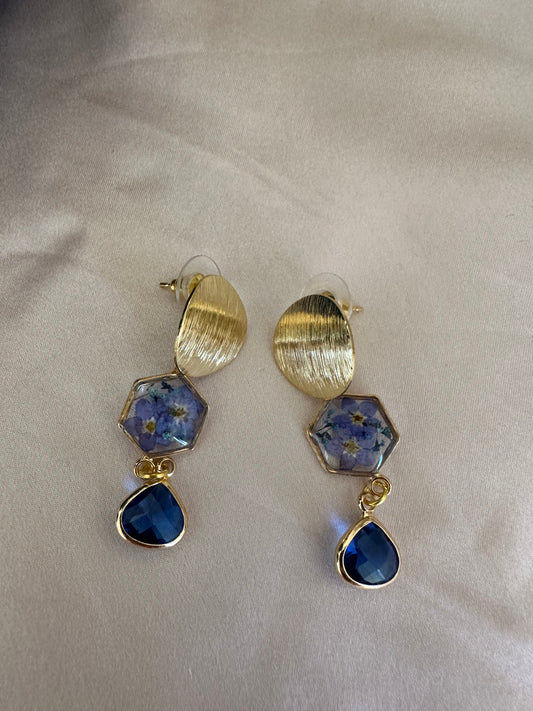 Blue forget me not earrings