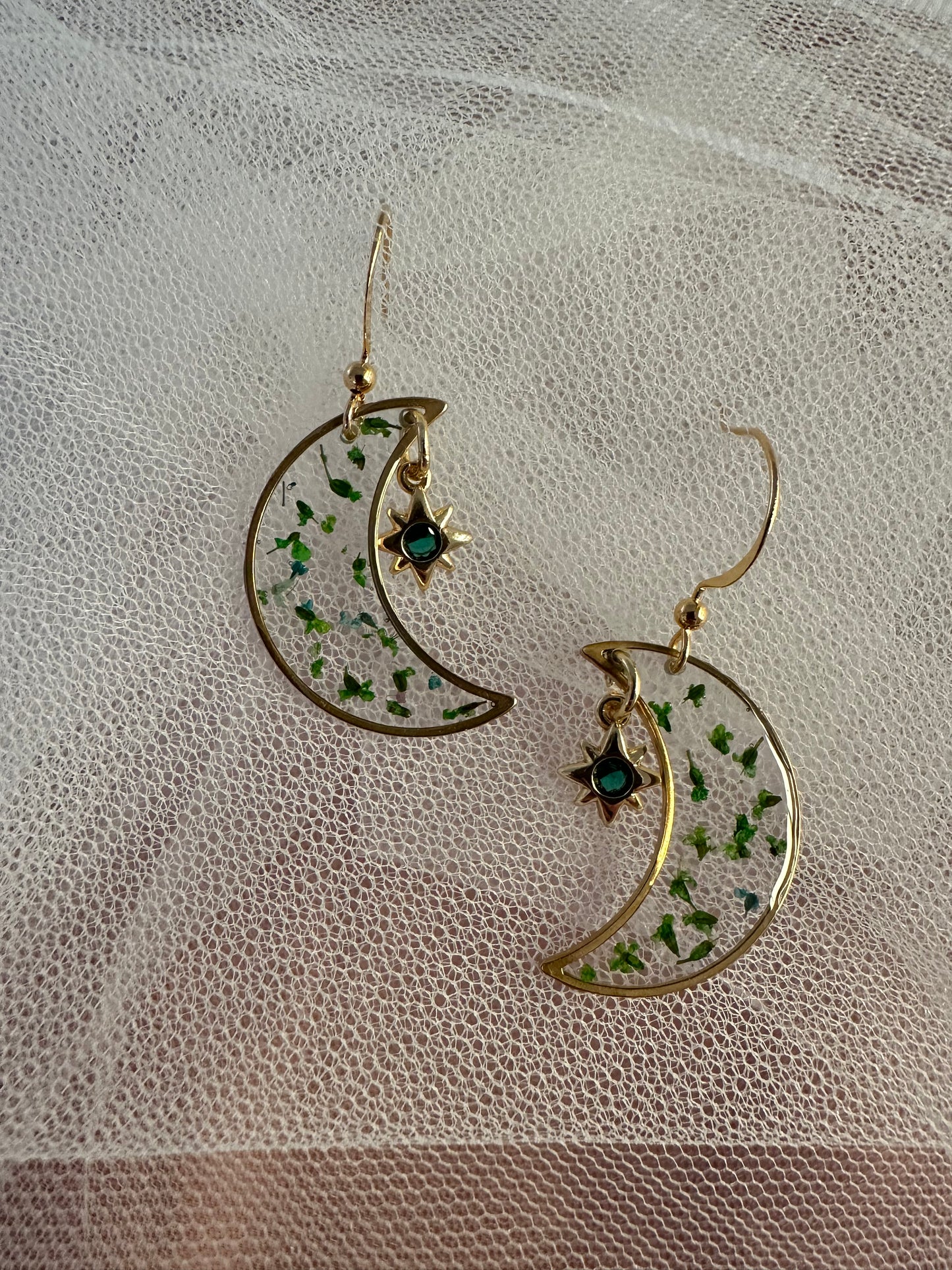 Moons & CZ Stars earrings