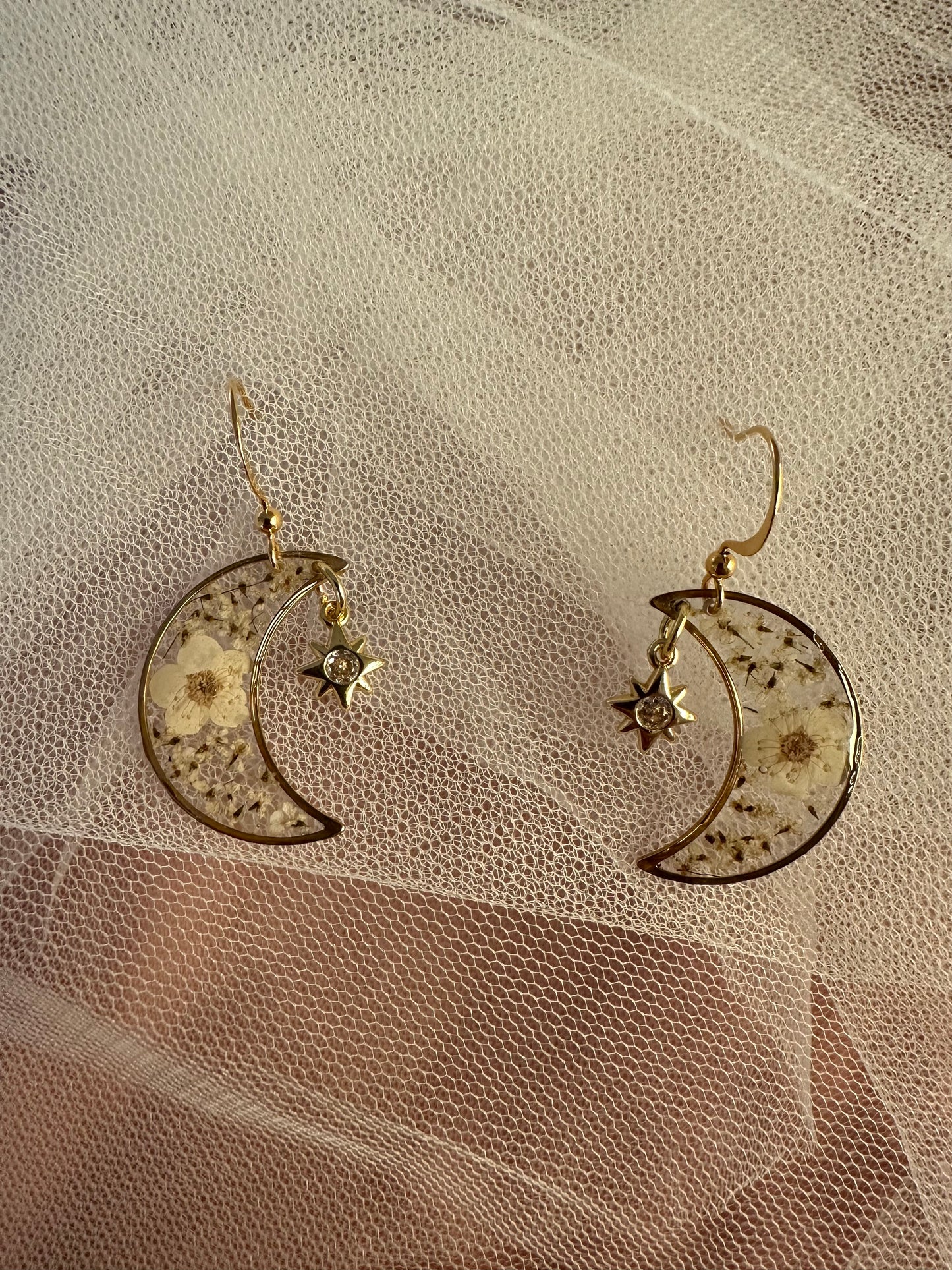 Moons & CZ Stars earrings