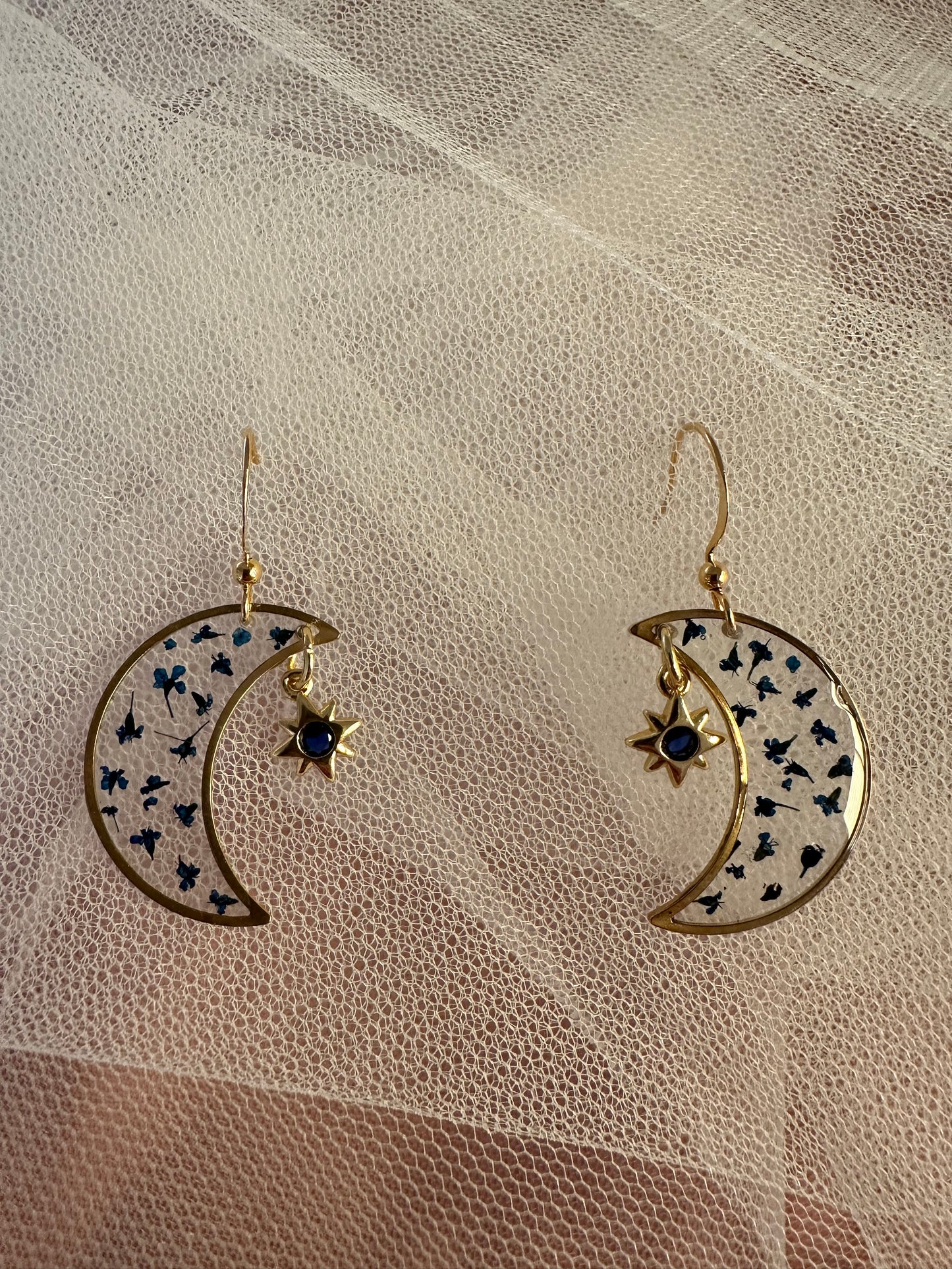 Moons & CZ Stars earrings